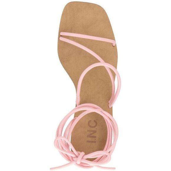 INC Womens Chedel Pink Faux Leather Square Toe Lace-Up Heels Shoes - Picture 2 of 14